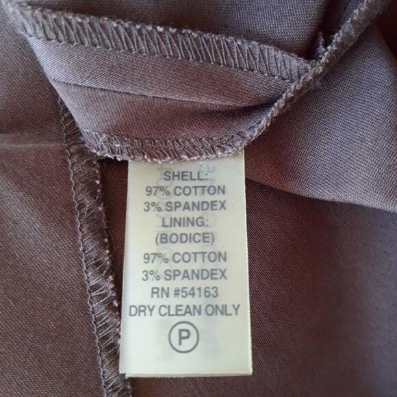 Calvin Klein Dress Apron Pleated Peasant Full Tea Length Chocolate Brown 8 - Picture 9 of 10
